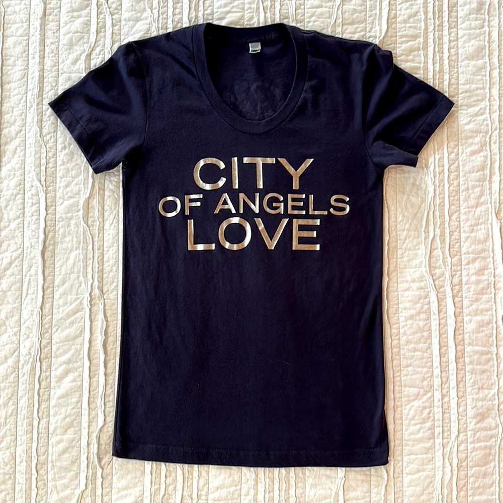JOHN MAYER 2008 Los Angeles T-Shirt Official Tee Navy Blue “City Love” Silver M